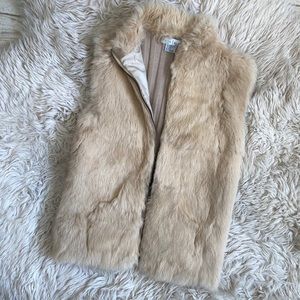 White House black market Tan fur vest